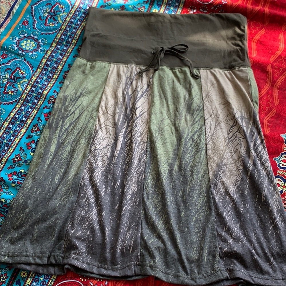 Tree forest knee length tie skirt